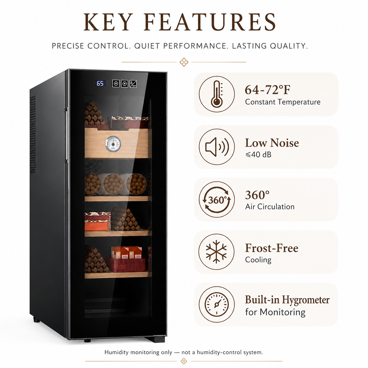 [Copy]KingChii 33L Electric Cigar Humidor, 250-Cigar Capacity
