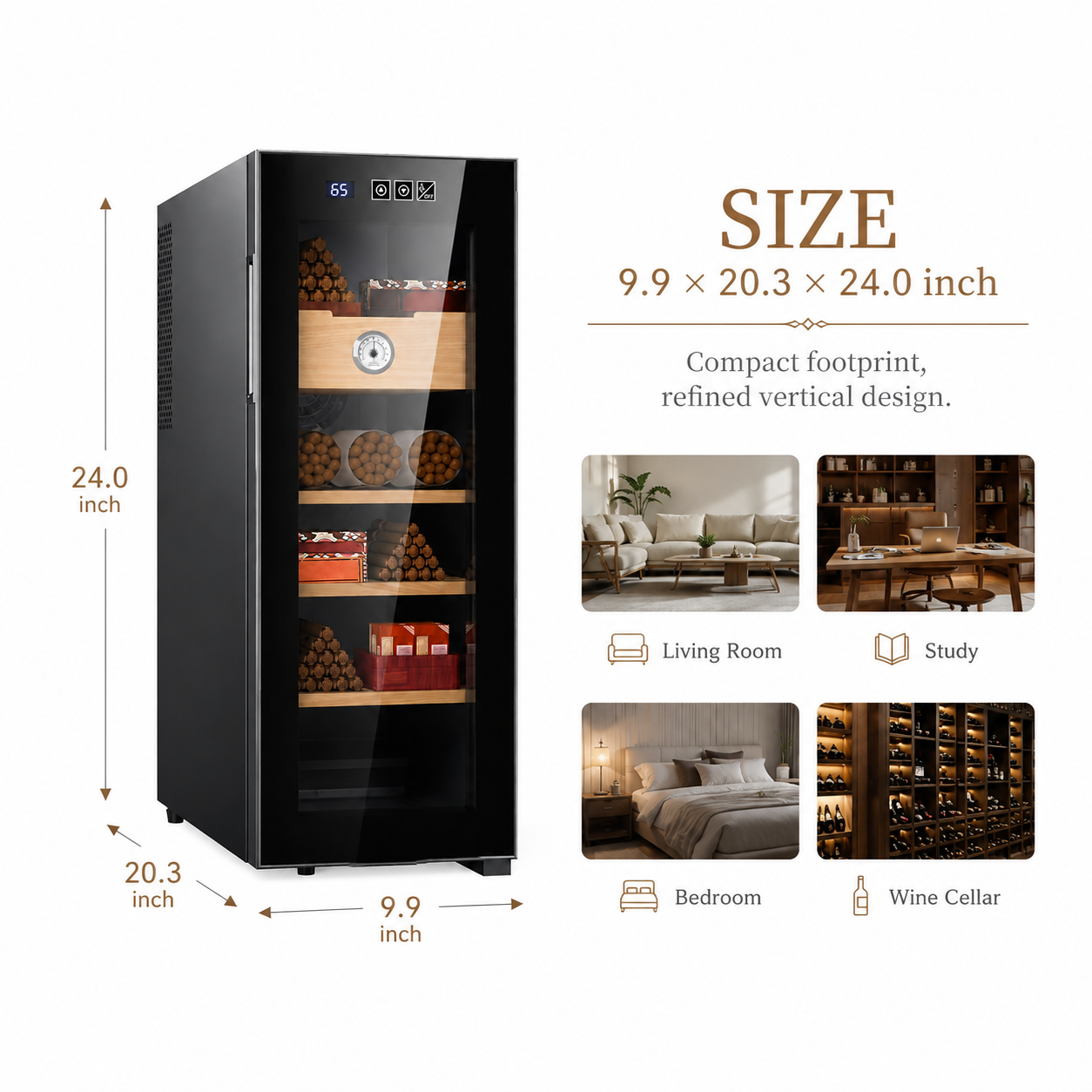 [Copy]KingChii 33L Electric Cigar Humidor, 250-Cigar Capacity