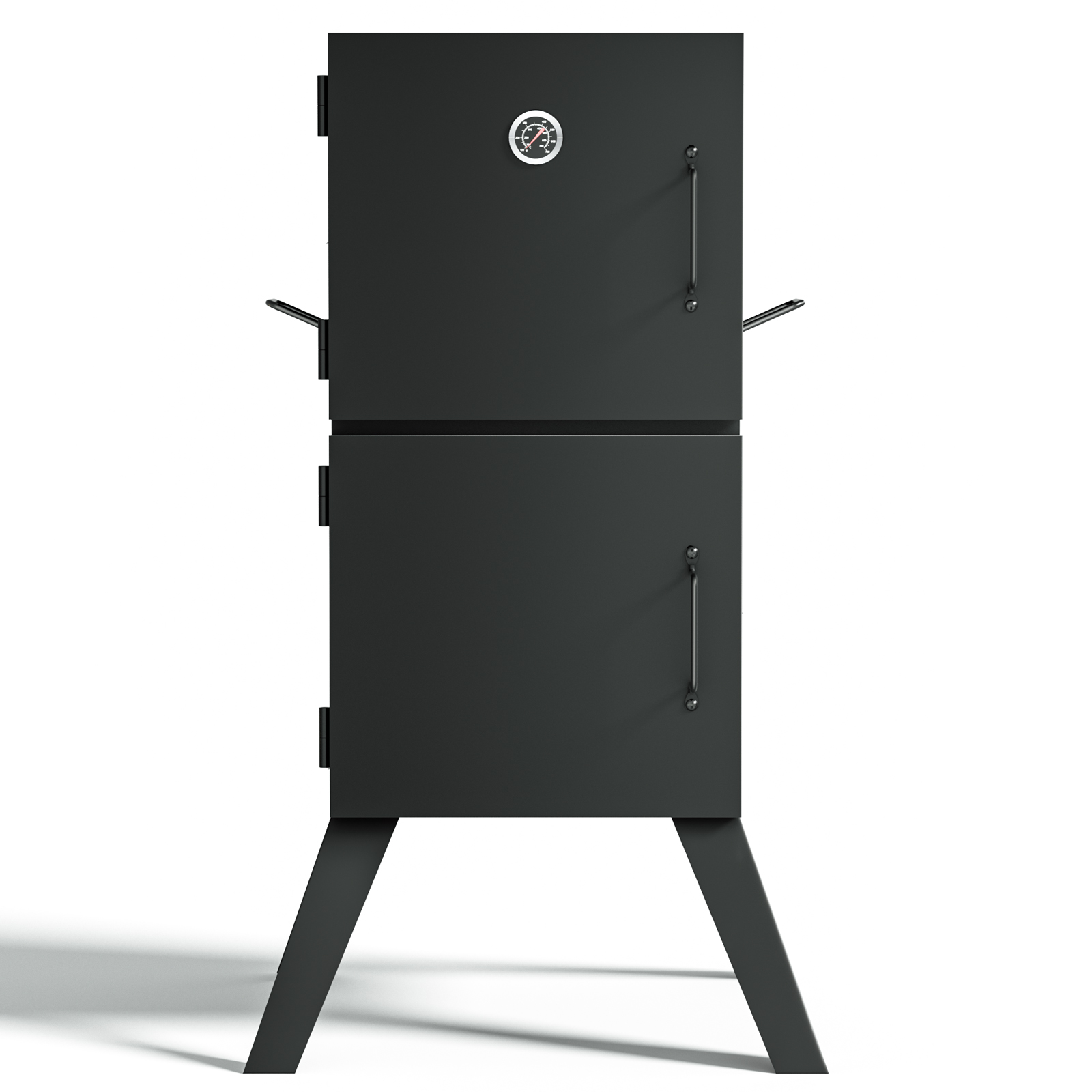 Kingchii Vertical Charcoal Smoker BBQ Grill with Built-in Thermometer, Portable Smoker for Backyard, Camping, Barbecue, and Outdoor Grilling