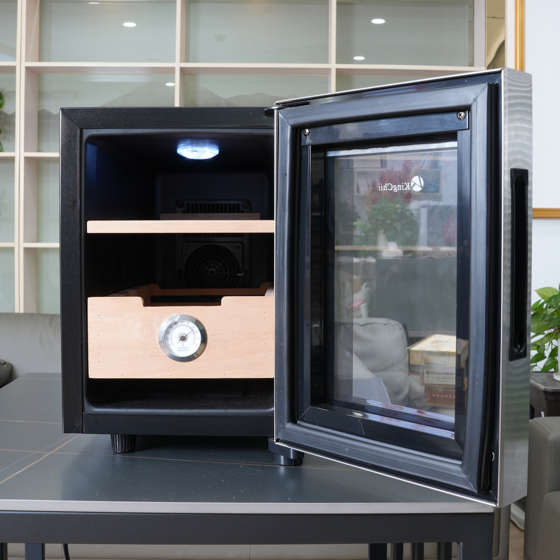 KingChii 16L Electric Cigar Humidor, 100-Cigar Capacity
