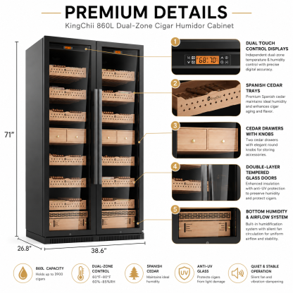 KingChii 860L Commercial Cigar Humidor, 5000-Cigar Capacity