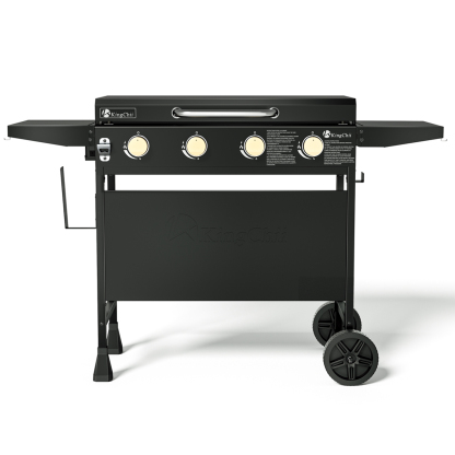 KingChii 4-Burner 32" Propane Griddle Outdoor Flat Top Gas Grill Griddle with Hard Cover for Camping, Tailgating, BBQ, Parties, Backyard & Patio