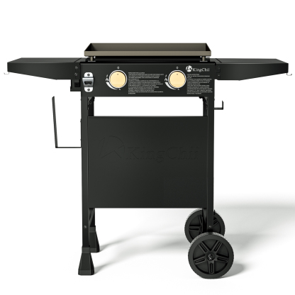 KingChii 2-Burner 19" Propane Griddle Outdoor Flat Top Gas Grill Griddle for Camping, Tailgating, BBQ, Parties, Backyard & Patio