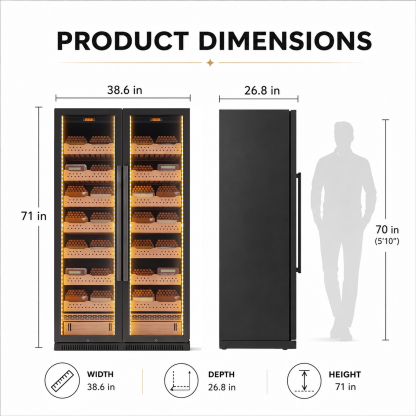 KingChii 860L cigar humidor shown for commercial storage