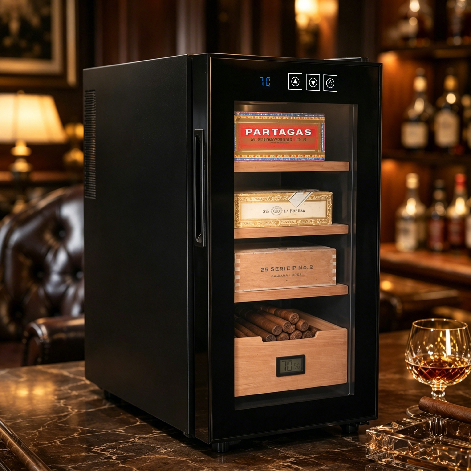 KingChii 26L Electric Cigar Humidor, 200-Cigar Capacity