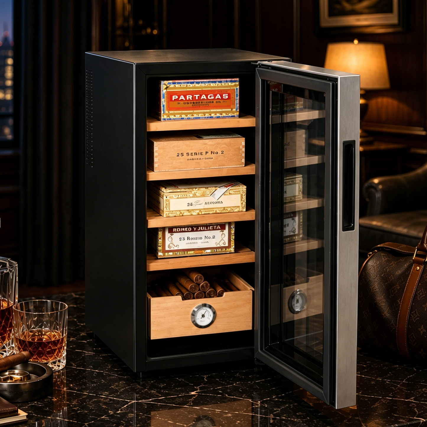KingChii 33L Electric Cigar Humidor, 250-Cigar Capacity
