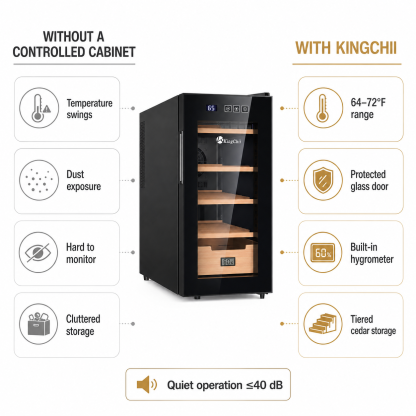 KingChii 26L Electric Cigar Humidor, 200-Cigar Capacity