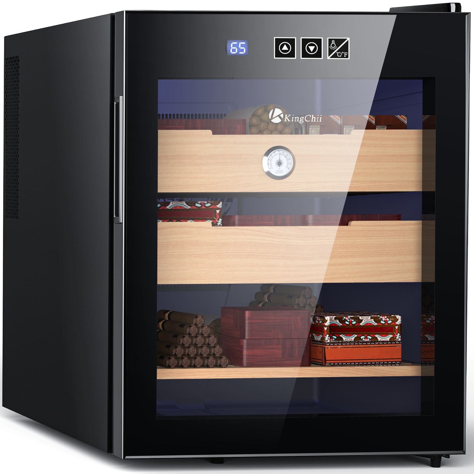 KingChii 48L-C Electric Cigar Humidor, 300-Cigar Capacity