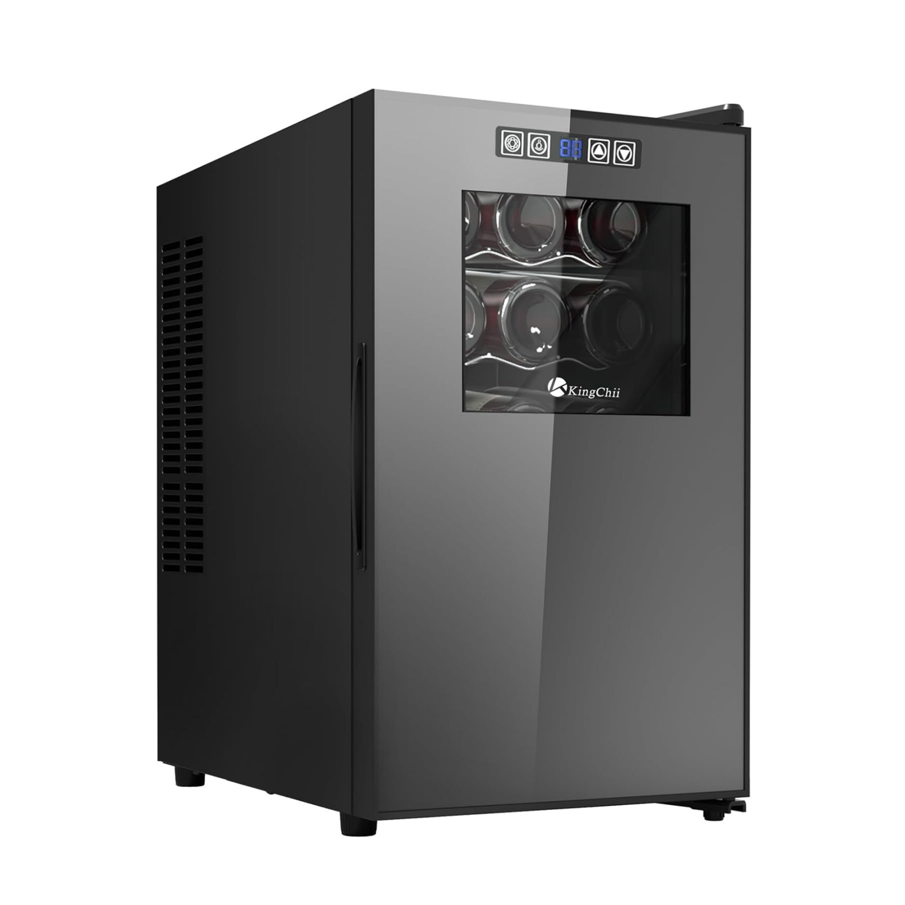 KingChii 18 Bottle Wine Cooler, Freestanding Wine Fridge with Glass Door, Adjustable Shelves & Digital Temperature Display Wine Refrigerator for Red, White, Champagne - Perfect for Home, Kitchen, Bar