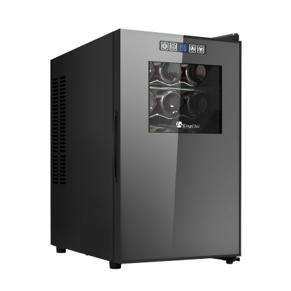 KingChii 18 Bottle Wine Cooler, Freestanding Wine Fridge with Glass Door, Adjustable Shelves & Digital Temperature Display Wine Refrigerator for Red, White, Champagne - Perfect for Home, Kitchen, Bar