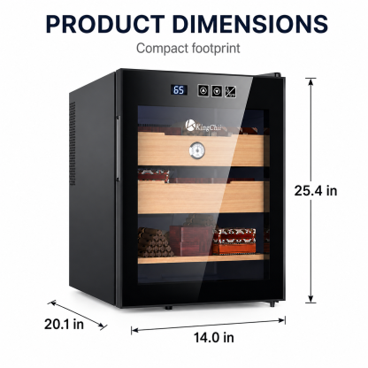 KingChii 48L-C Electric Cigar Humidor, 300-Cigar Capacity