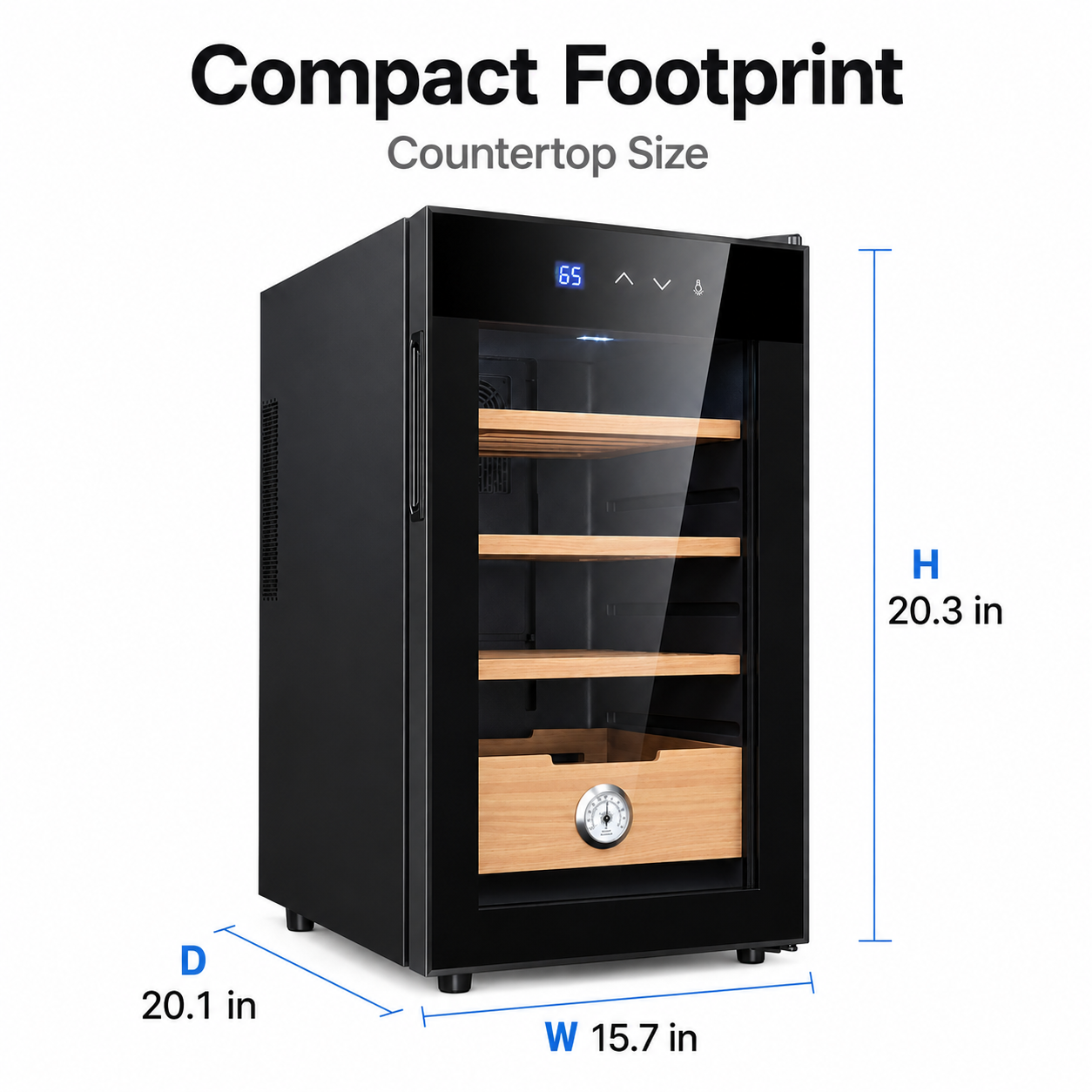KingChii 48L Electric Cigar Humidor, 300-Cigar Capacity