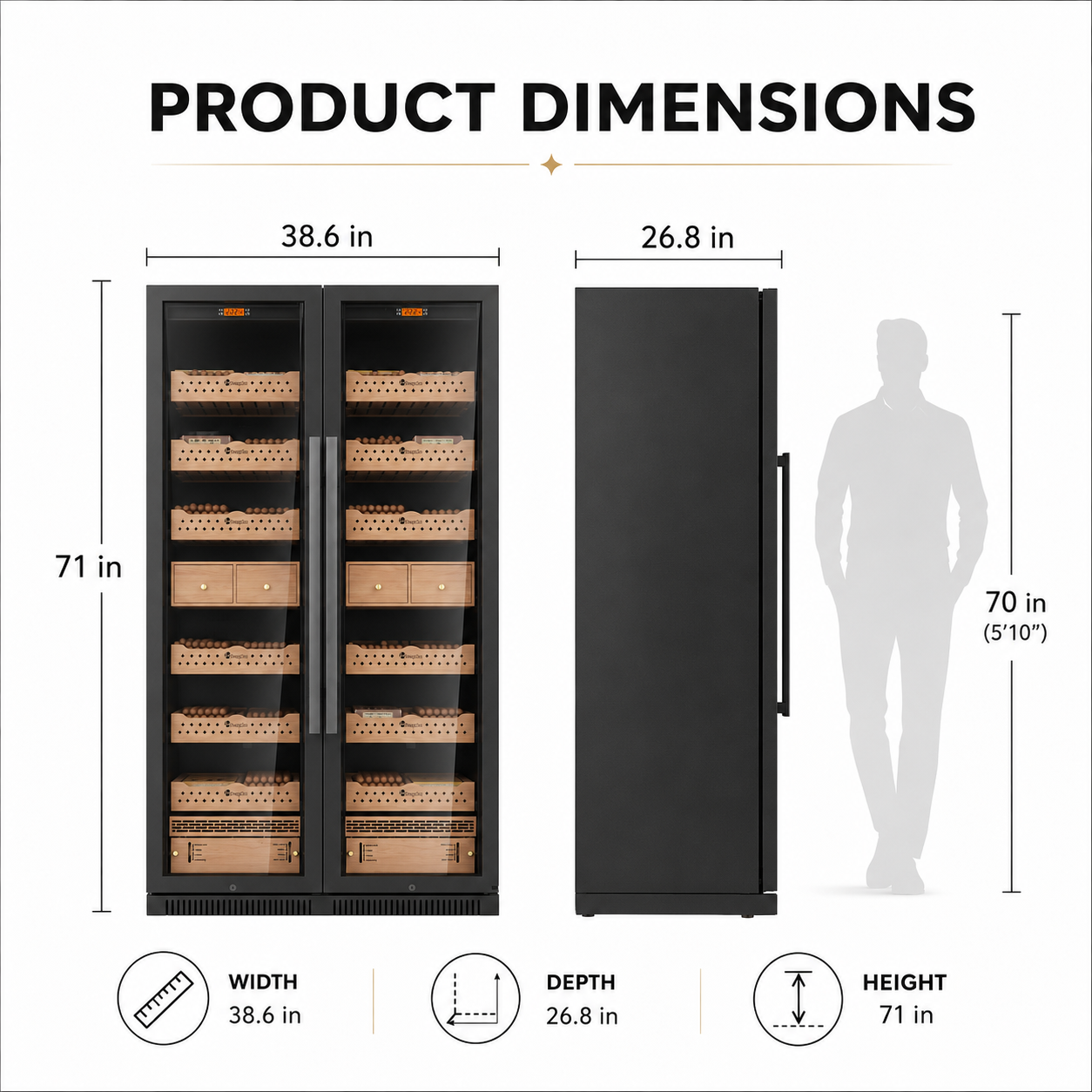 KingChii 860L Commercial Cigar Humidor, 5000-Cigar Capacity