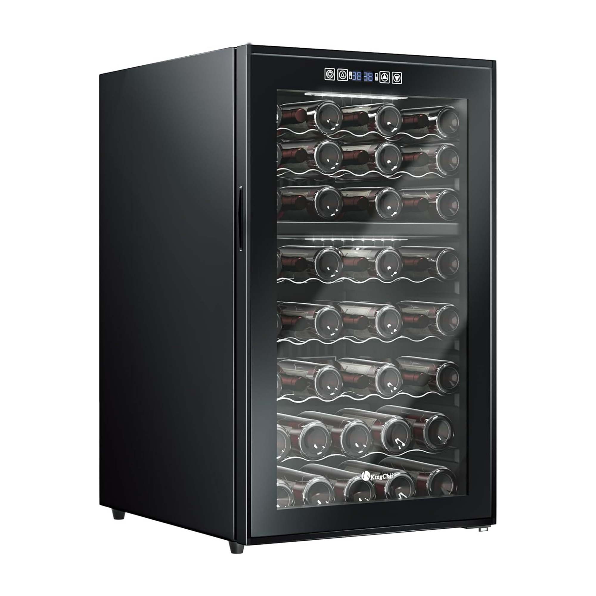 KingChii® 52 Bottles Wine Cooler Refrigerator - Dual Zone Wine Fridge with Intelligent Digital Control, Low Noise Operation, Built-in or Freestanding Wine Refrigerator for Home and Kitchen