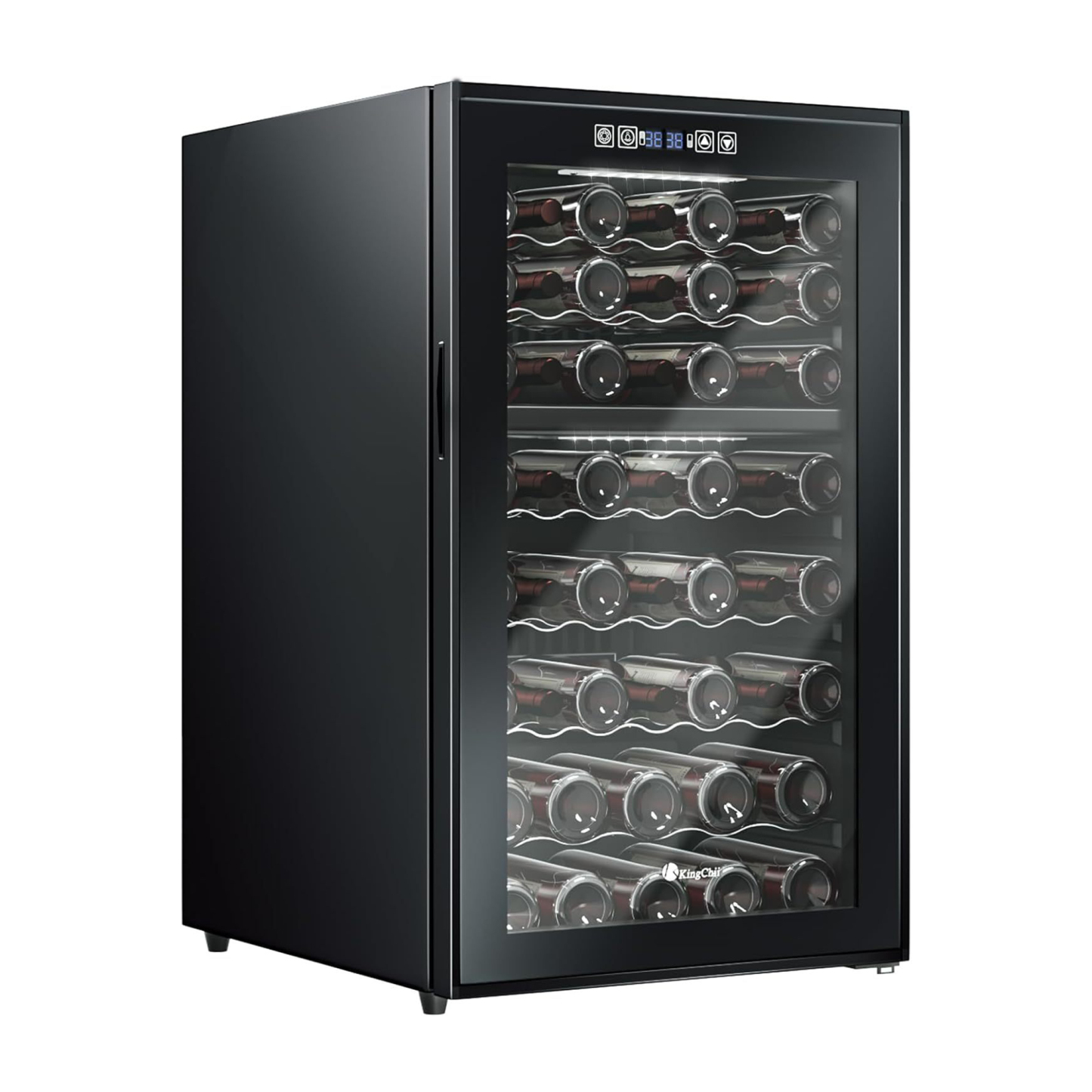 KingChii® 52 Bottles Wine Cooler Refrigerator - Dual Zone Wine Fridge with Intelligent Digital Control, Low Noise Operation, Built-in or Freestanding Wine Refrigerator for Home and Kitchen