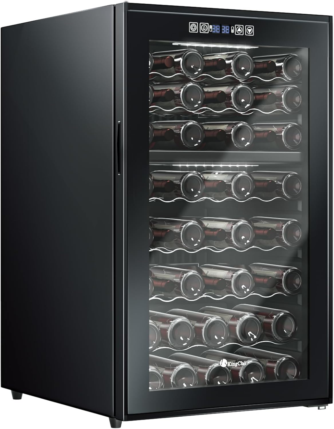 KingChii® 52 Bottles Wine Cooler Refrigerator - Dual Zone Wine Fridge with Intelligent Digital Control, Low Noise Operation, Built-in or Freestanding Wine Refrigerator for Home and Kitchen