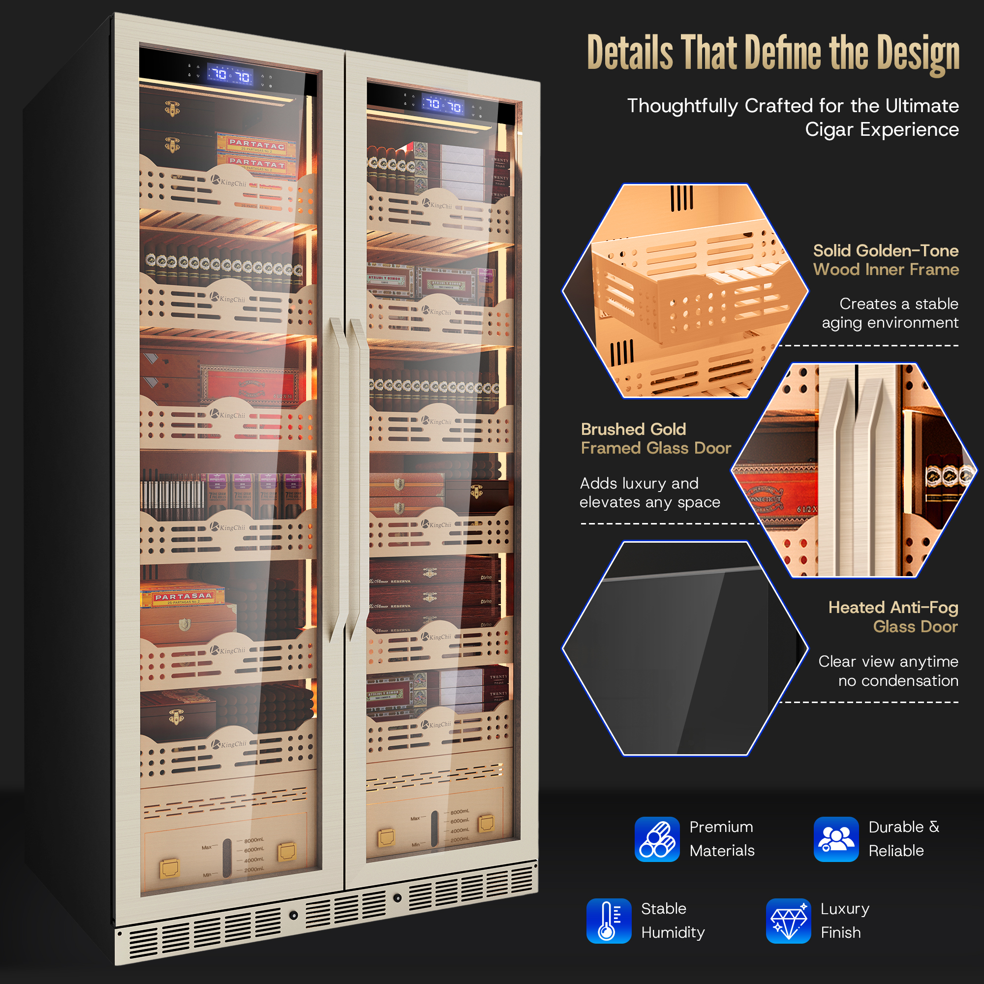 Bottom security lock for electric cigar humidor cabinet
