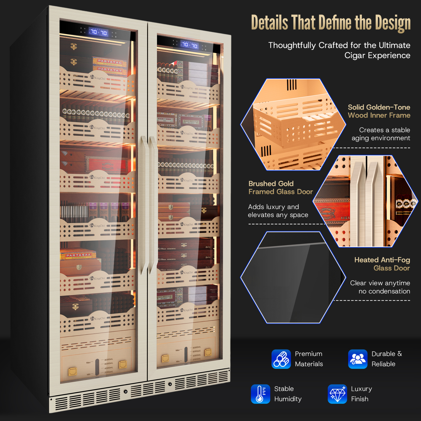 Bottom security lock for electric cigar humidor cabinet
