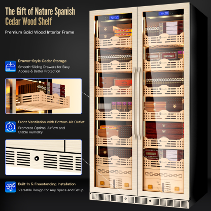 KingChii luxury cigar humidor cabinet in living room setting