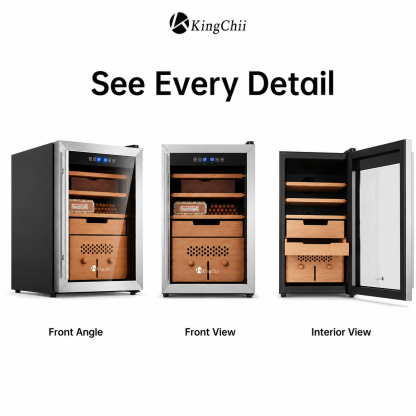 KingChii 58L Temp & Humidity Control Cigar Humidor, 385-Cigar Capacity