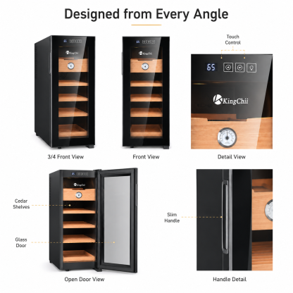 KingChii 33L Electric Cigar Humidor, 250-Cigar Capacity