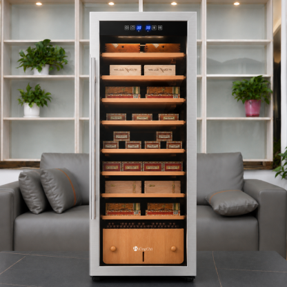 KingChii 130L Temp & Humidity Control Cigar Humidor, 1100-Cigar Capacity 