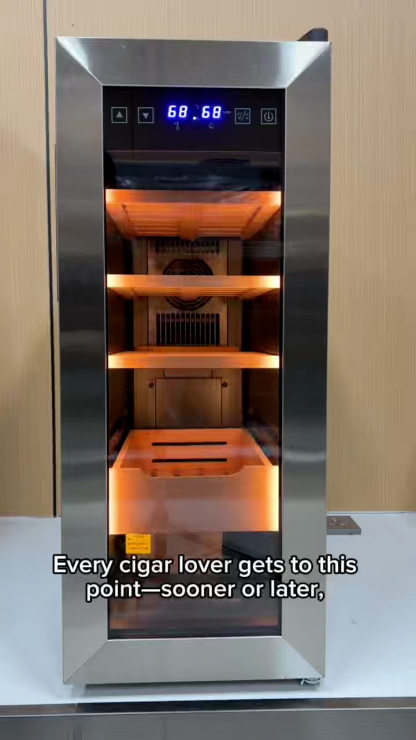 KingChii 35L Upgrade Thermoelectric Temp & Humidity Control Cigar Humidor, 250-Cigar Capacity