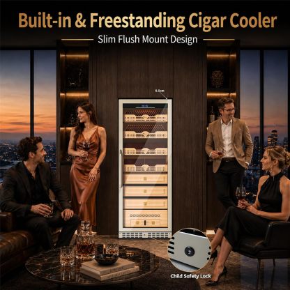 KingChii Pro 475L Compressor Cigar Humidor Cabinet with Temperature & Humidity Control, 3980 Capacity