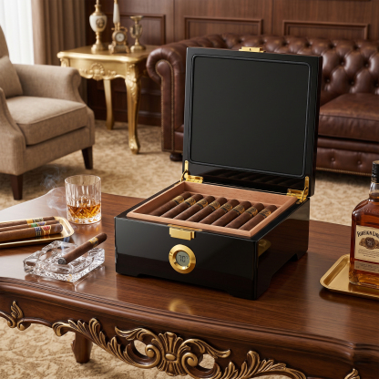 KingChii 3L Desktop Cigar Humidor, 25-50 Cigar Capacity