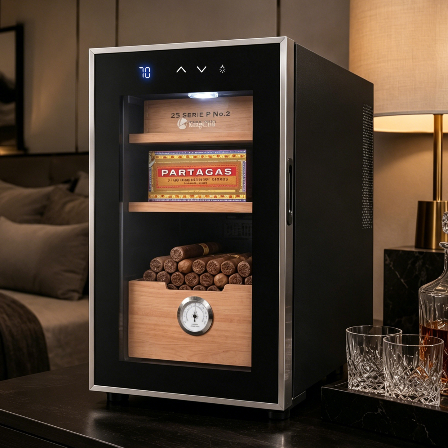 KingChii 23L Electric Cigar Humidor, 150-Cigar Capacity