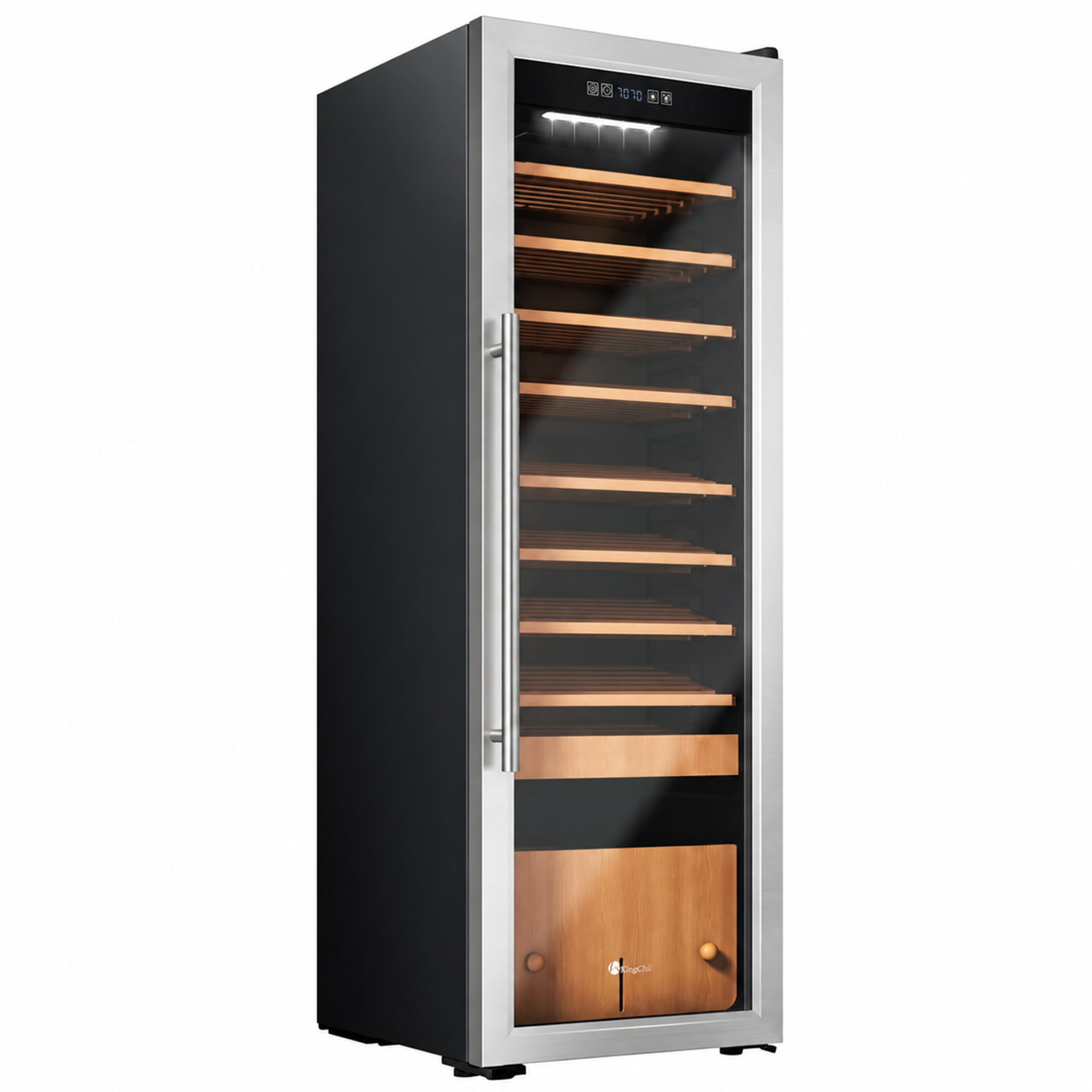 KingChii 130L Upgrade Compressor Temp & Humidity Control Cigar Humidor, 1100-Cigar Capacity 