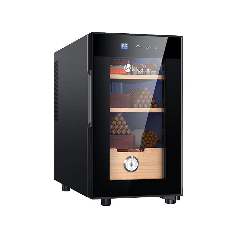 KingChii®23L Electric Cigar Humidors Temperature Control System, Cooling & Heating Humidor Cabinet with Spanish Cedar Wood Shelves & Hygrometer, Father's Day Gifts for Men (3 Layers 150 Capacity)