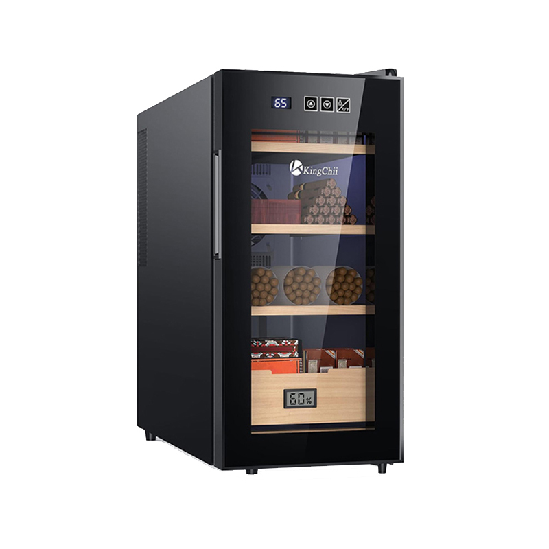 KingChii®26L Electric Cigar Humidors Cooling, Heating Control System, Electronic Humidor Cabinet with Spanish Cedar Wood Shelves & Hygrometer Gifts For Men - Father Day Gifts (4 Layers 200 Capacity)