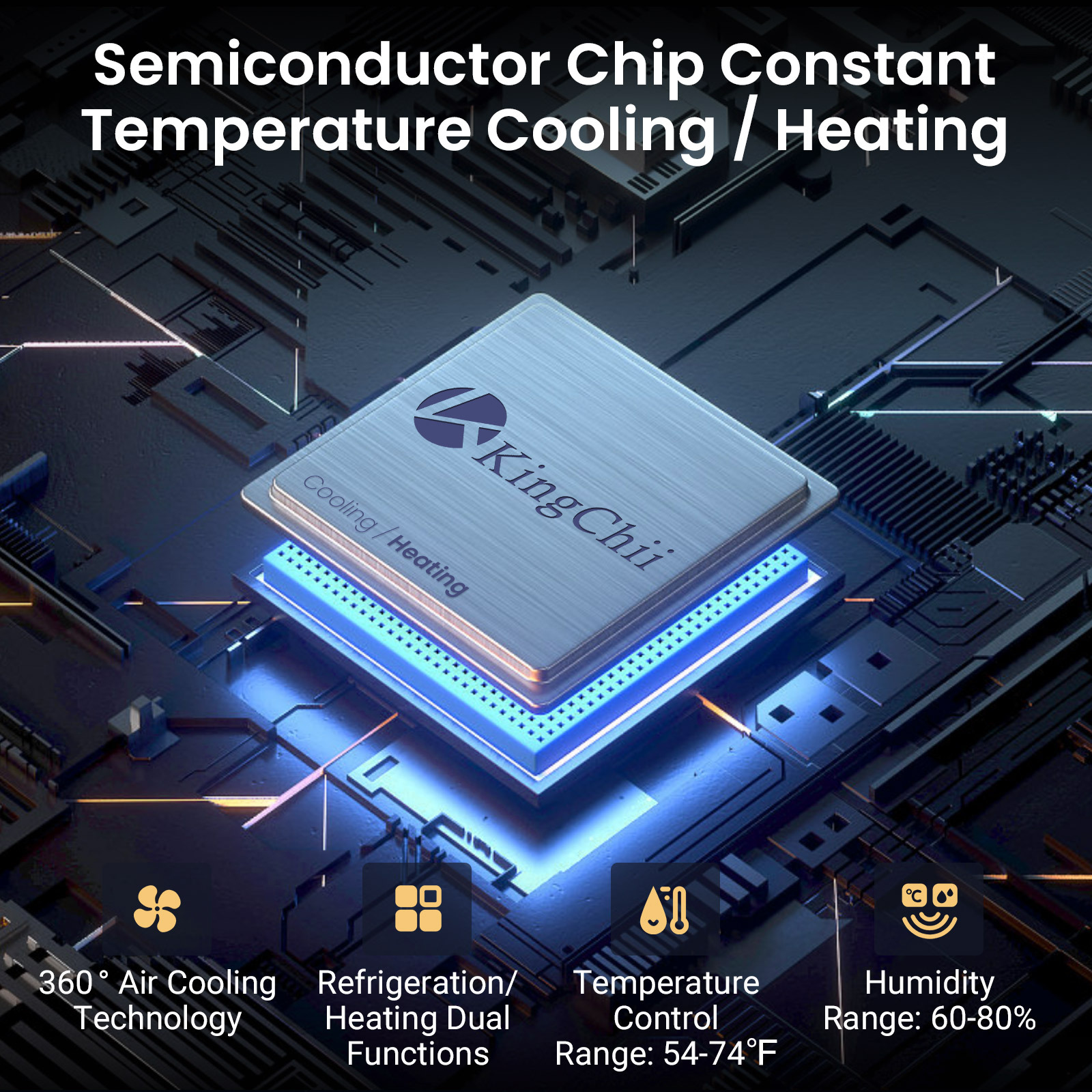 KingChii®26L Electric Cigar Humidors Cooling, Heating Control System, Electronic Humidor Cabinet with Spanish Cedar Wood Shelves & Hygrometer Gifts For Men - Father Day Gifts (4 Layers 200 Capacity)