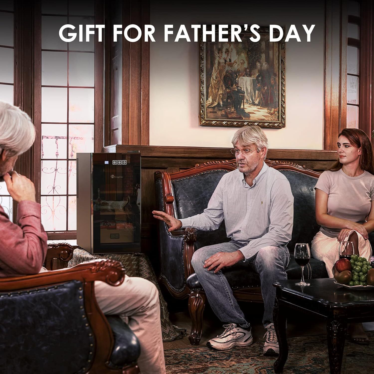 KingChii®26L Electric Cigar Humidors Cooling, Heating Control System, Electronic Humidor Cabinet with Spanish Cedar Wood Shelves & Hygrometer Gifts For Men - Father Day Gifts (4 Layers 200 Capacity)