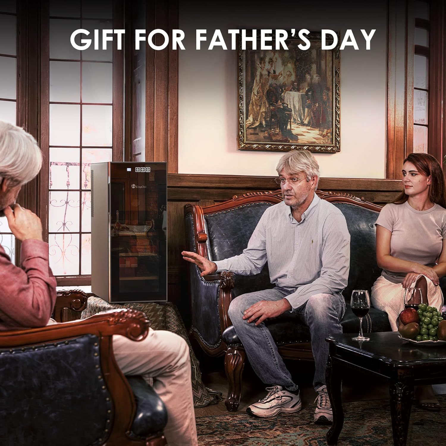 KingChii® 33L Electric Cigar Humidors Temperature Control System, Cooling & Heating Humidor Cabinet with Spanish Cedar Wood Shelves & Hygrometer, Father's Day Gifts for Men (4 Layers 250 Capacity)