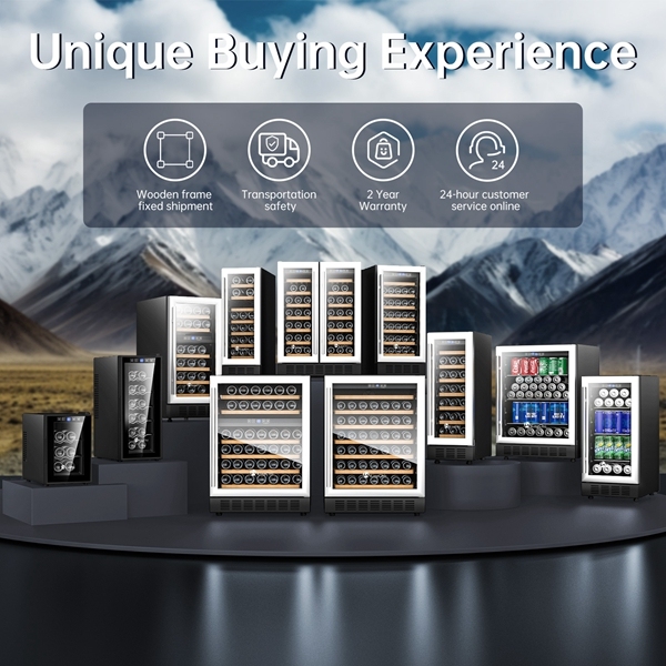 KingChii® 6 Bottles Thermoelectric Wine Cooler Refrigerator Advanced Cooling Technology, Stainless Steel & Tempered Glass For Red Wine, Champagne for Home, Kitchen, or Office