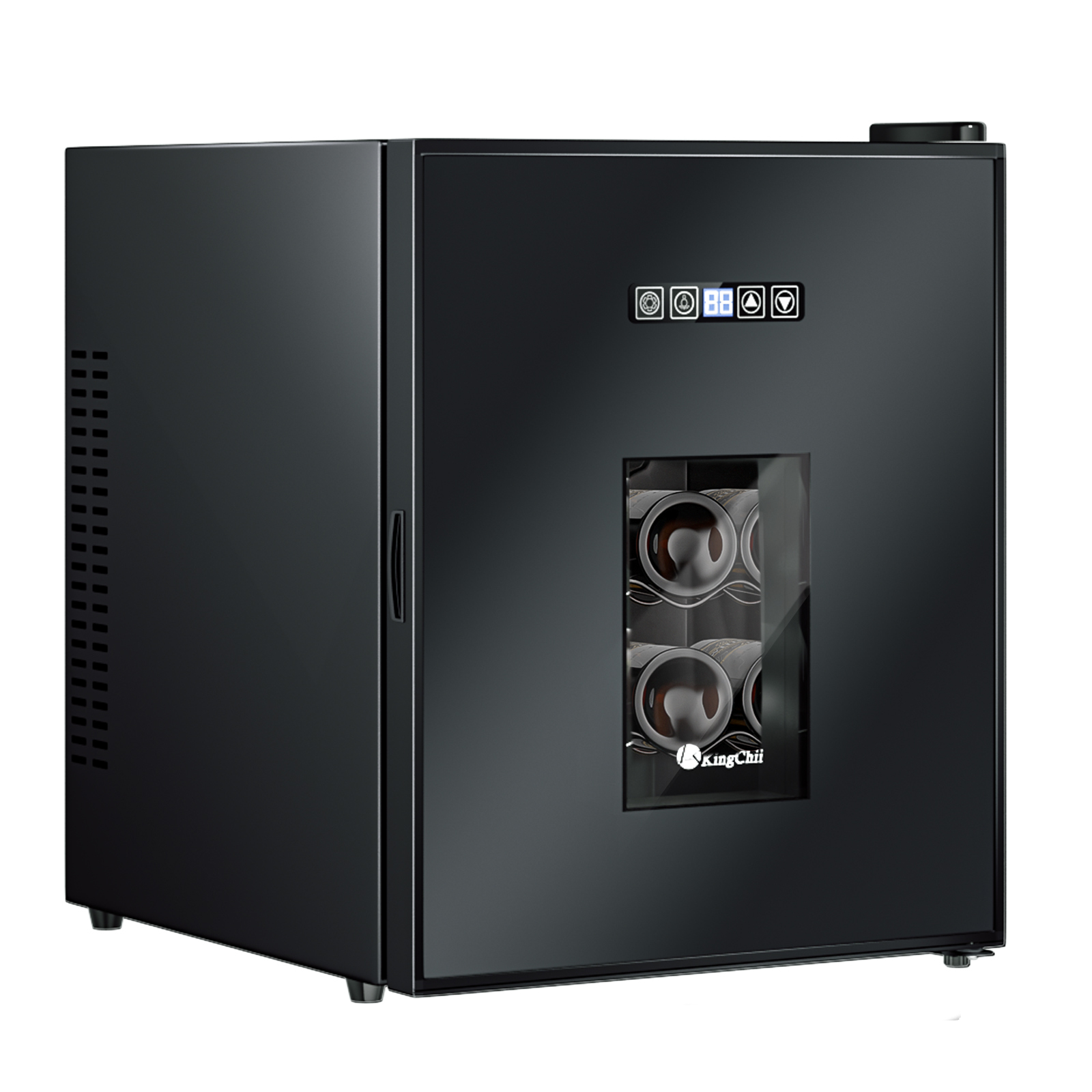 KingChii® 16 Bottles Wine Cooler, Freestanding Wine Fridge with Glass Door, Adjustable Shelves & Digital Temperature Display Wine Refrigerator for Red, White, Champagne - Perfect for Home, Kitchen, Bar