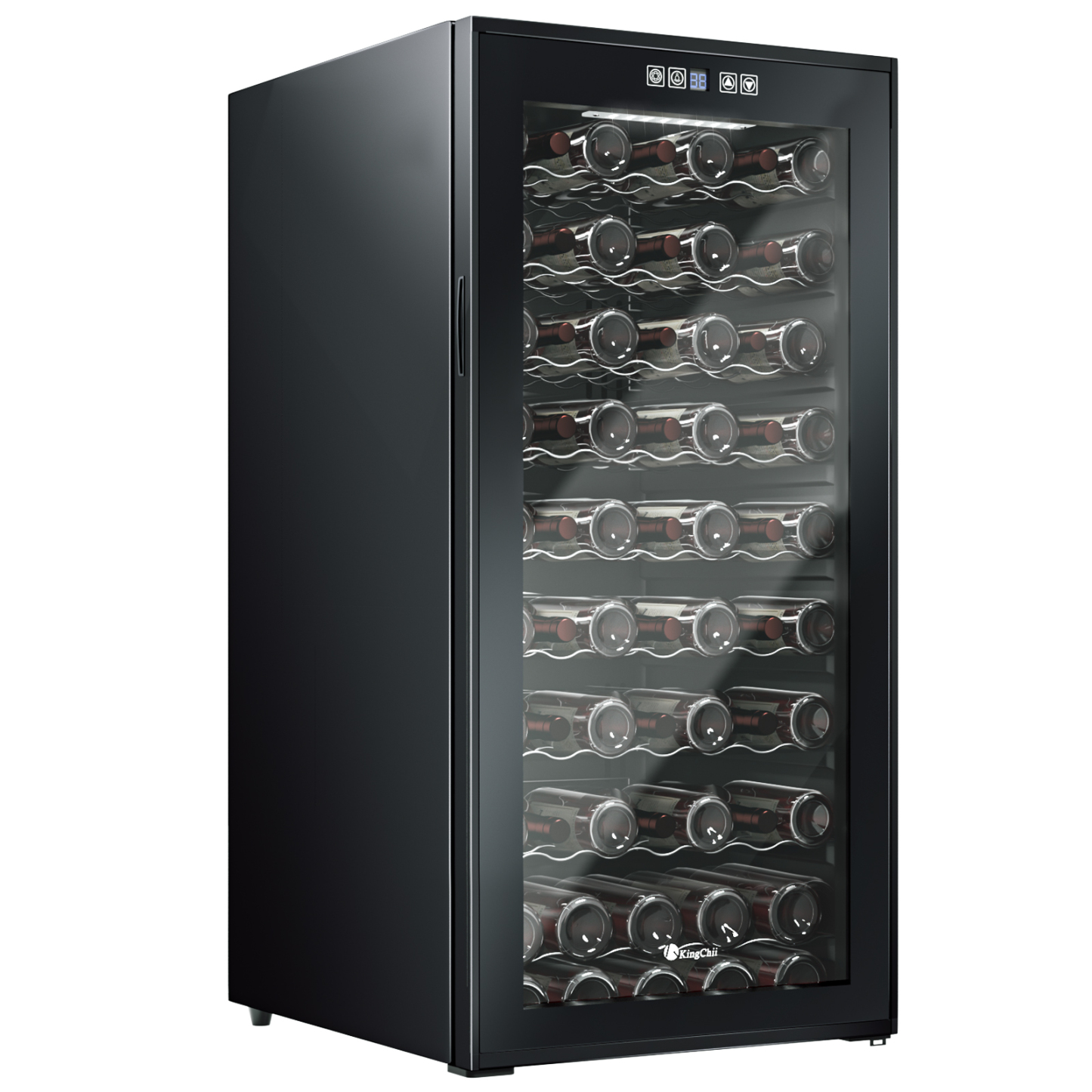 KingChii® 66 Bottles Wine Cooler Refrigerator - Intelligent Digital Control Wine Fridge, Low Noise Operation, Built-in or Freestanding Wine Refrigerator for Home and Kitchen