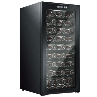 KingChii® 66 Bottles Wine Cooler Refrigerator - Intelligent Digital Control Wine Fridge, Low Noise Operation, Built-in or Freestanding Wine Refrigerator for Home and Kitchen