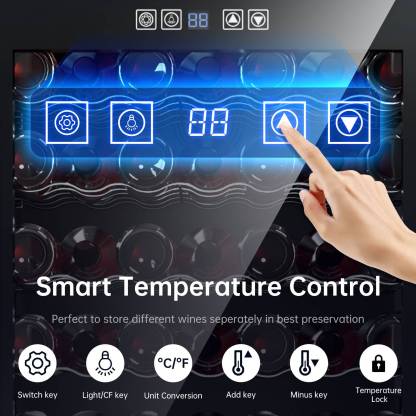 KingChii® 66 Bottles Wine Cooler Refrigerator - Intelligent Digital Control Wine Fridge, Low Noise Operation, Built-in or Freestanding Wine Refrigerator for Home and Kitchen