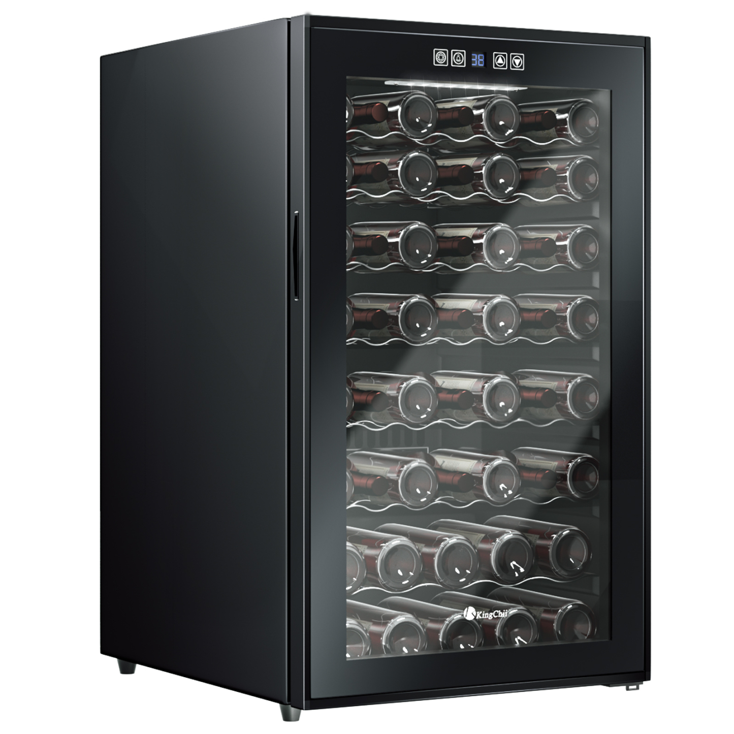 KingChii® 52 Bottles Wine Cooler Refrigerator - Intelligent Digital Control Wine Fridge, Low Noise Operation, Built-in or Freestanding Wine Refrigerator for Home and Kitchen