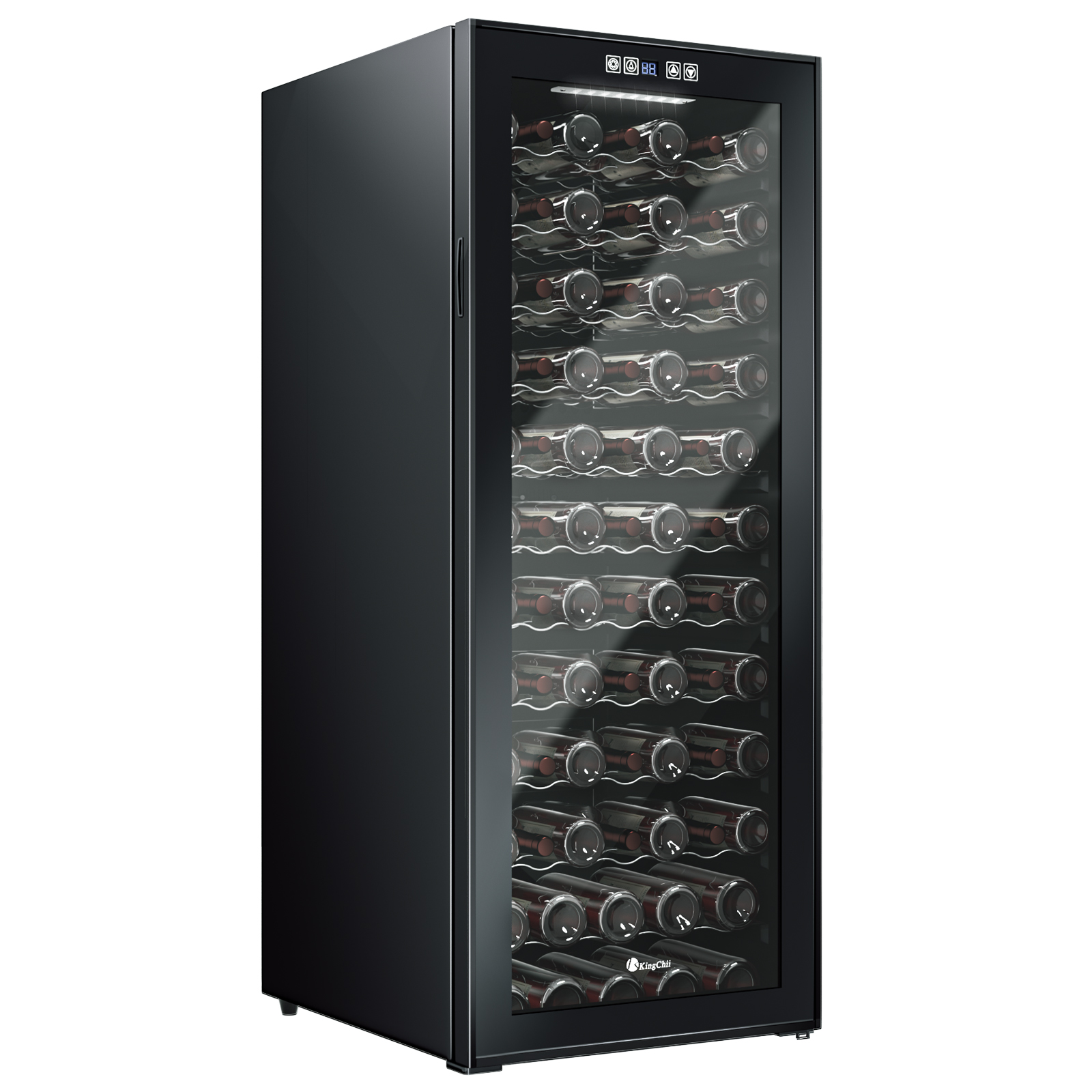 KingChii® 80 Bottles Wine Cooler Refrigerator - Intelligent Digital Control Wine Fridge, Low Noise Operation, Built-in or Freestanding Wine Refrigerator for Home and Kitchen