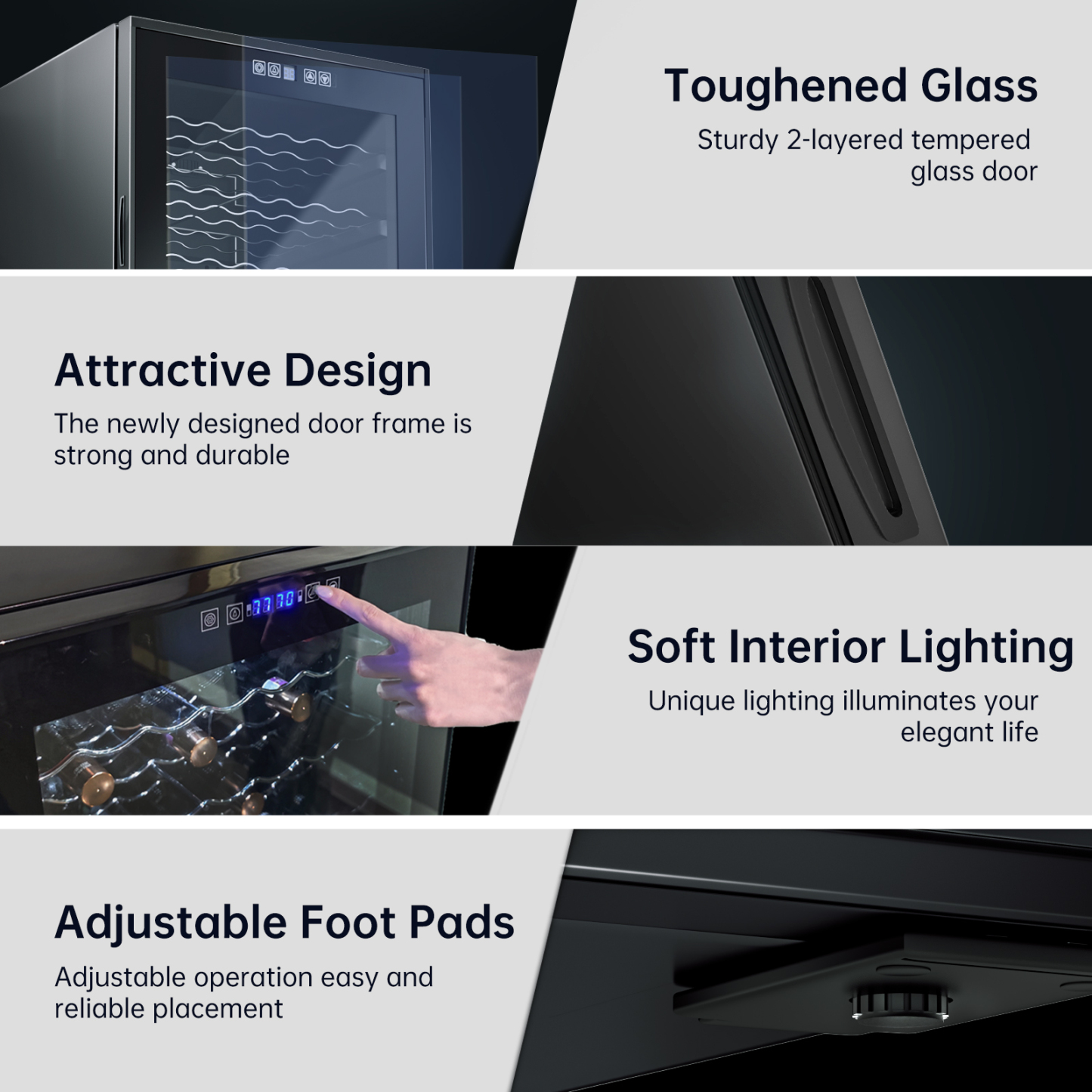 KingChii® 80 Bottles Wine Cooler Refrigerator - Intelligent Digital Control Wine Fridge, Low Noise Operation, Built-in or Freestanding Wine Refrigerator for Home and Kitchen