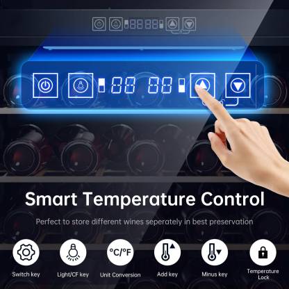 KingChii® 141 Bottles Wine Cooler Refrigerator Dual Zone Wine Fridge with Professional Compressor - Stainless Steel & Tempered Glass, Built-in or Freestanding for Home, Office, Kitchen