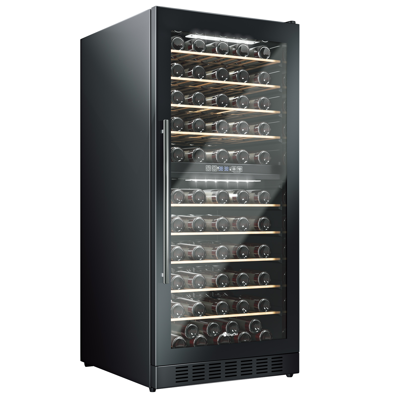 KingChii® 119 Bottles Wine Cooler Refrigerator Dual Zone Wine Fridge with Professional Compressor - Stainless Steel & Tempered Glass, Built-in or Freestanding for Home, Office, Kitchen