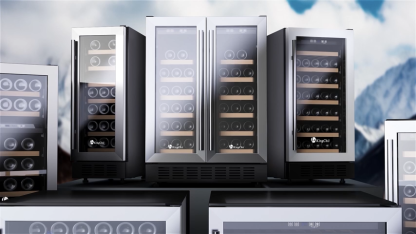 KingChii 18 Bottle Wine Cooler Refrigerator Freestanding Wine Fridge - Intelligent Digital Control, Low Noise Professional Compressor, Stainless Steel & Tempered Glass for Home, Office, or Kitchen