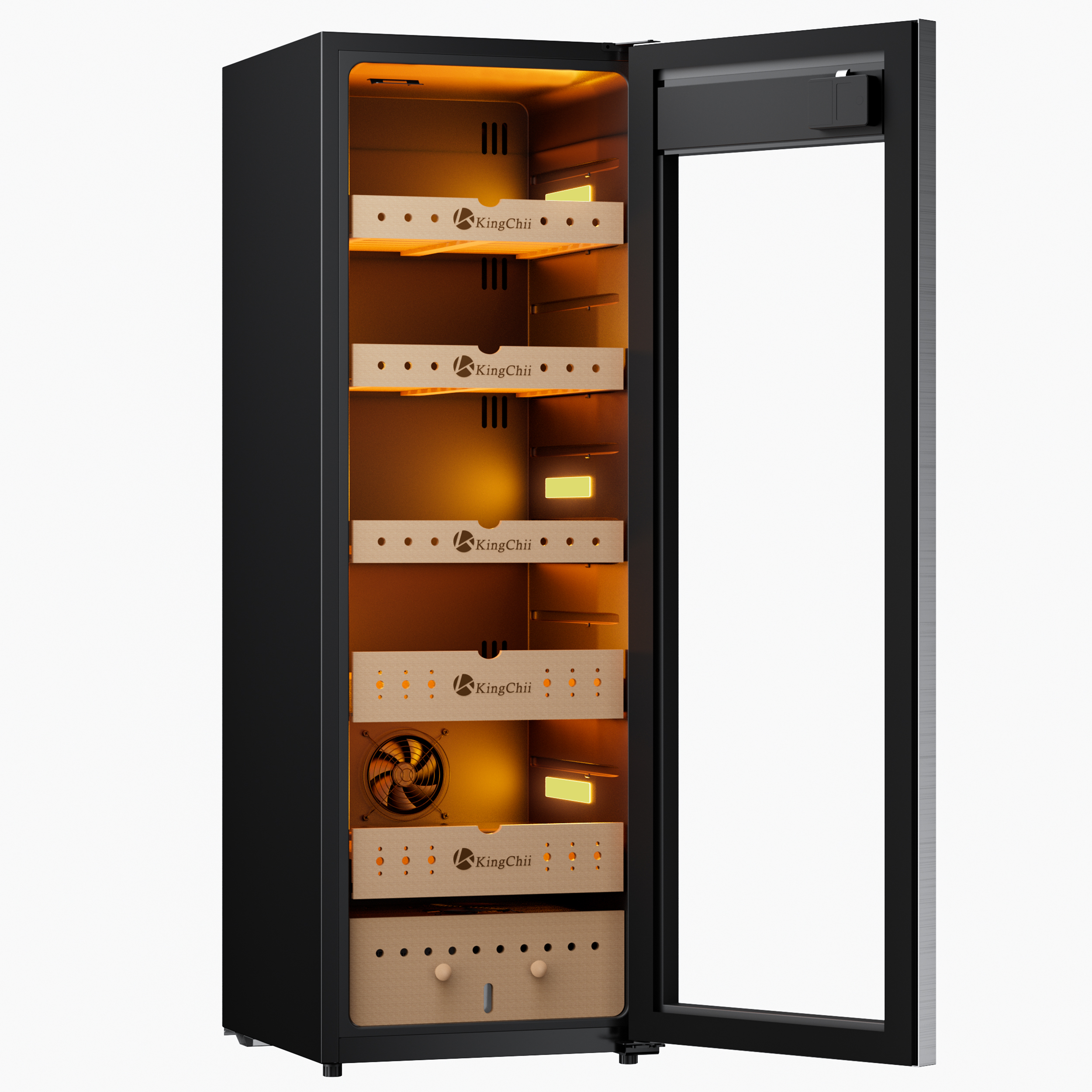 KingChii Pro 160L Compressor Electric Cigar Humidor, Temp & Humidity Control, 1300 cigar Capacity-Silver