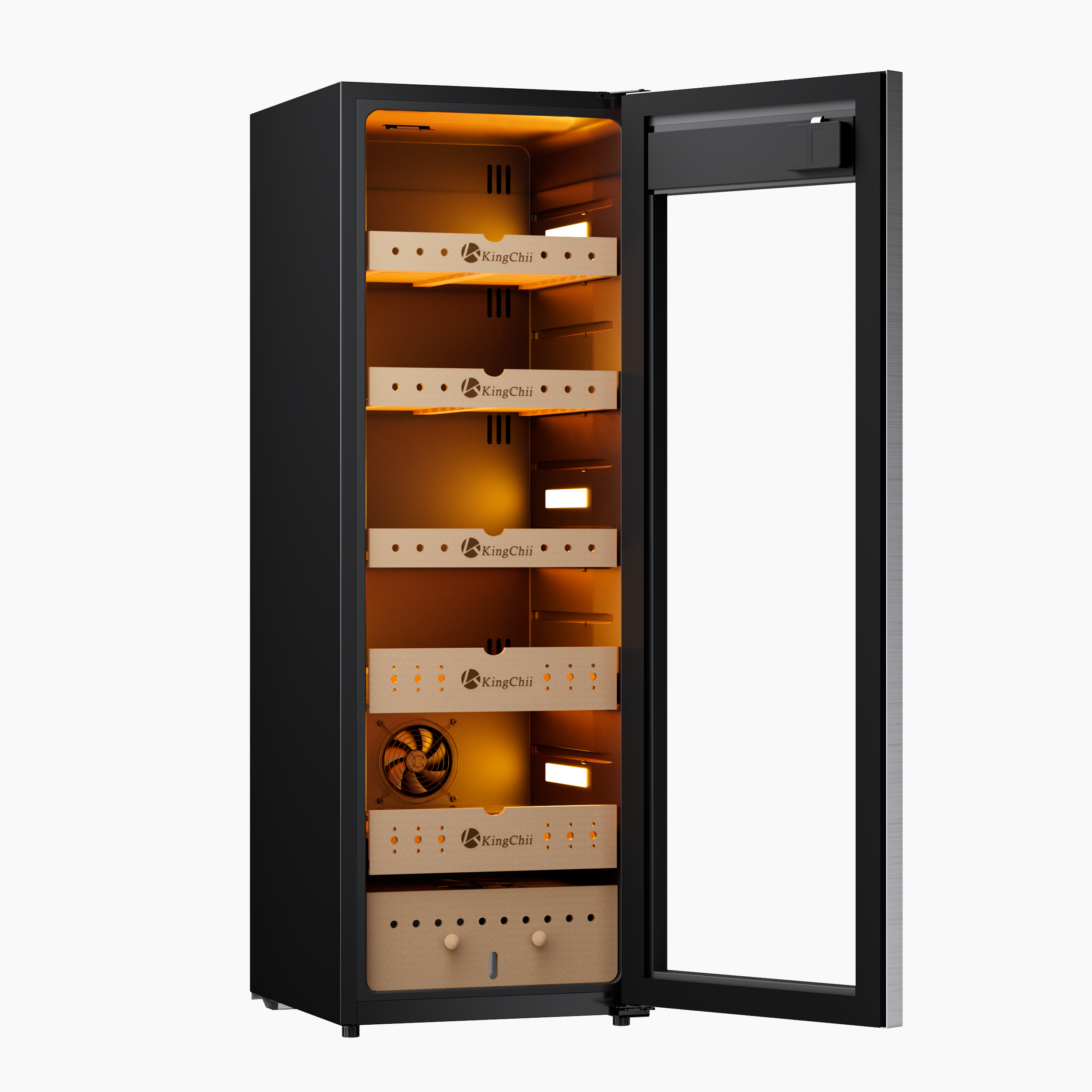 KingChii Pro 160L Electric Cigar Humidor, Temp & Humidity Control, 1300 cigar Capacity-Silver