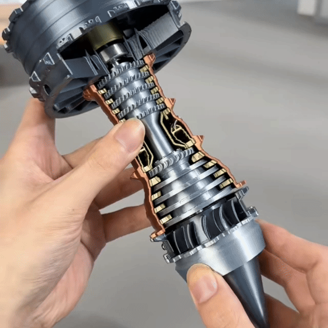 ✈️1/25 Simulation Aircraft Turbojet Engine Rotatable Model